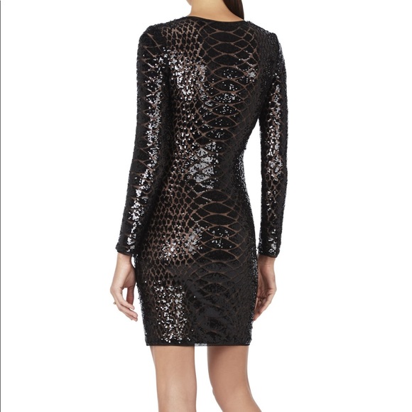 NWT BCBG Sabryna Long sleeve Sequin Python Dress - Picture 2 of 6